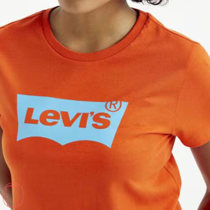 Orange Round Neck Cotton T-Shirt