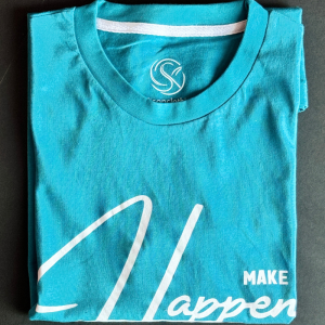 Aqua Round Neck Cotton T-Shirt