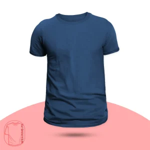 Navy Blue Round Neck Cotton T-Shirt