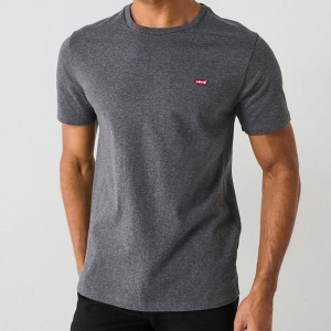 Dark Gray Round Neck Cotton T-Shirt